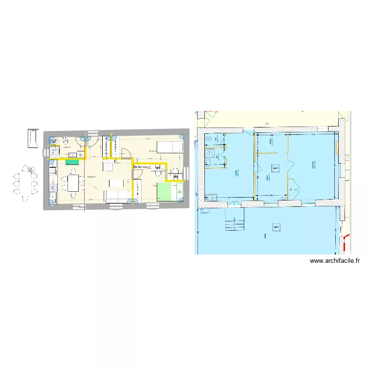 Chessy 8. Plan de 4  et 49 m²