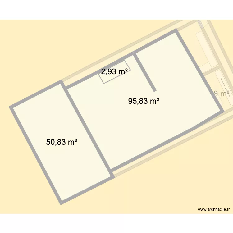 cube decal. Plan de 8  et 436 m²