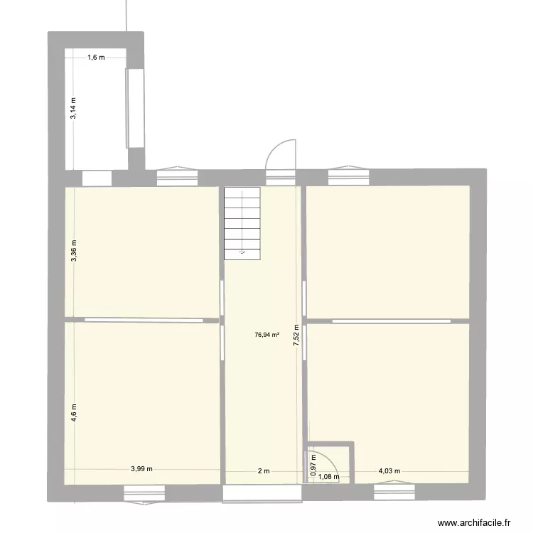 rez de chausée. Plan de 1 et 77 m² rez de chausée. Plan de 1 et 77 m²
