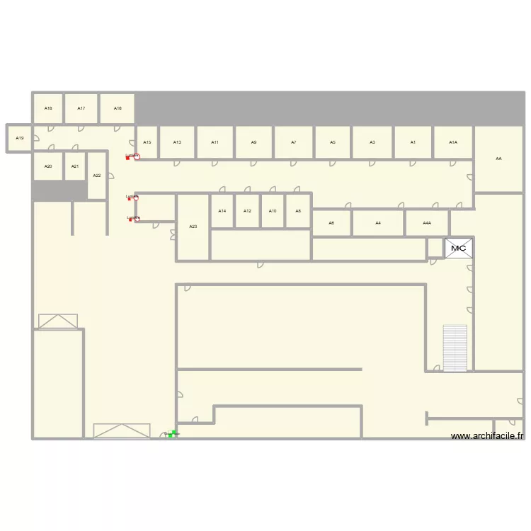 Entrepot Rez-de-chausser. Plan de 36 et 3265 m² Entrepot Rez-de-chausser. Plan de 36 et 3265 m²