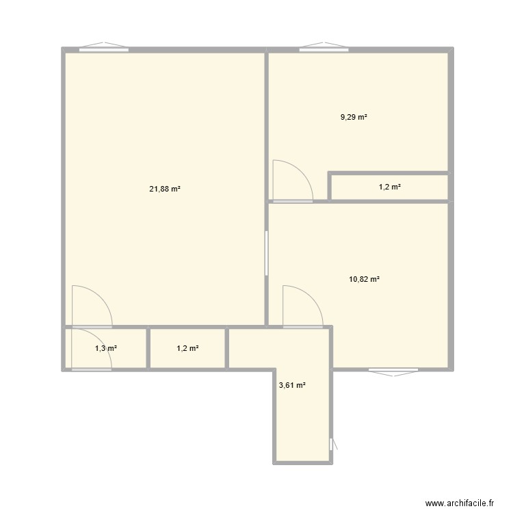 plan. Plan de 7 pièces et 49 m2