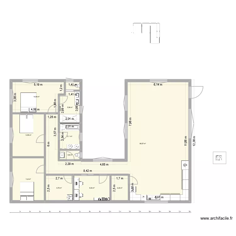 Maison Version Paulo. Plan de 11  et 165 m²