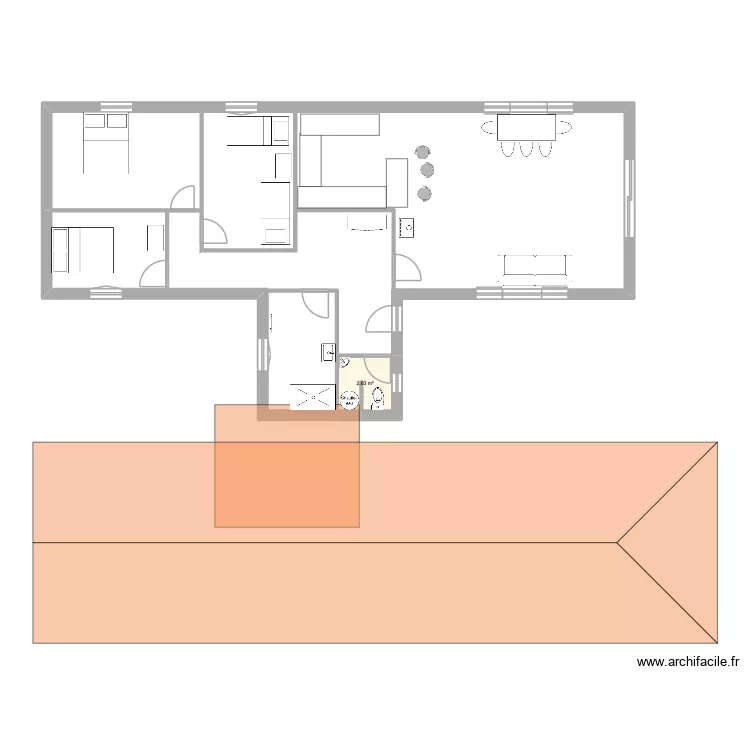 Buz2. Plan de 1  et 3 m²