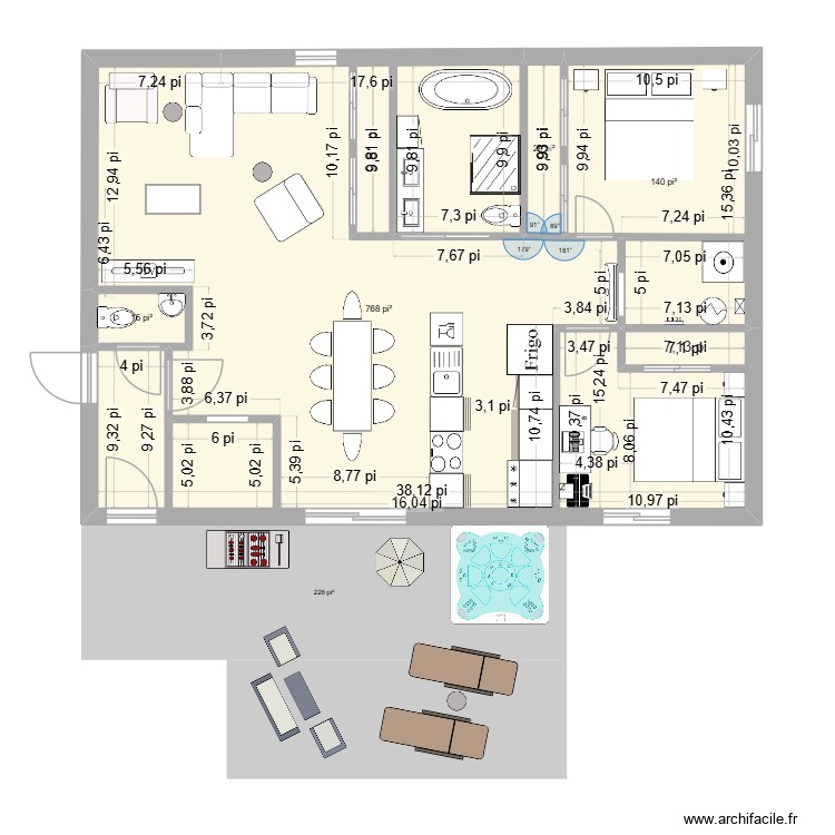 Appart Kiki6.1 40x28. Plan de 0 pièce et 0 m2