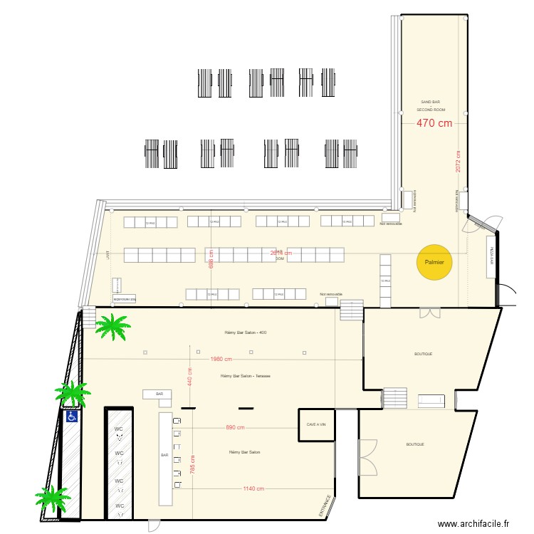 SAND BAR - Plan 71 ans FRENCH DINNER. Plan de 7 pièces et 656 m2