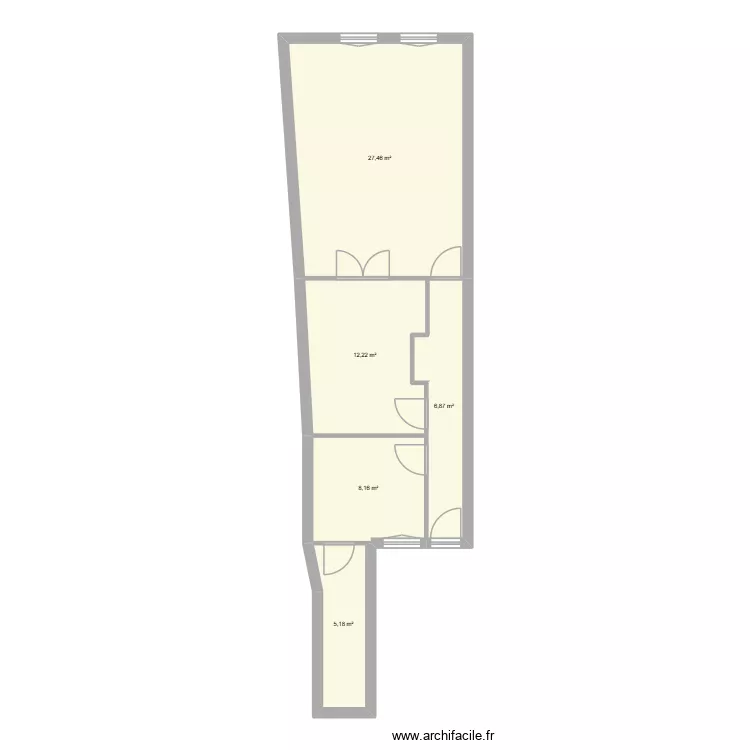 BOUDIER 345. Plan de 5 Pièces et 60 m²