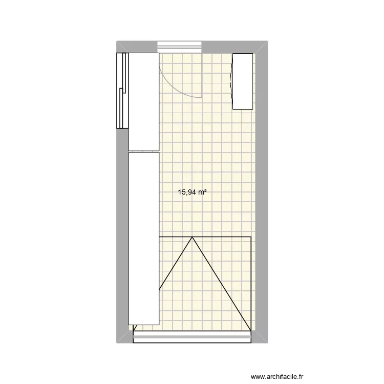 Atelier. Plan de 1  et 16 m²