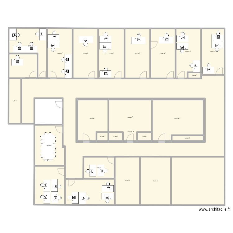 1er Etage droit_AS. Plan de 22 pièces et 540 m2