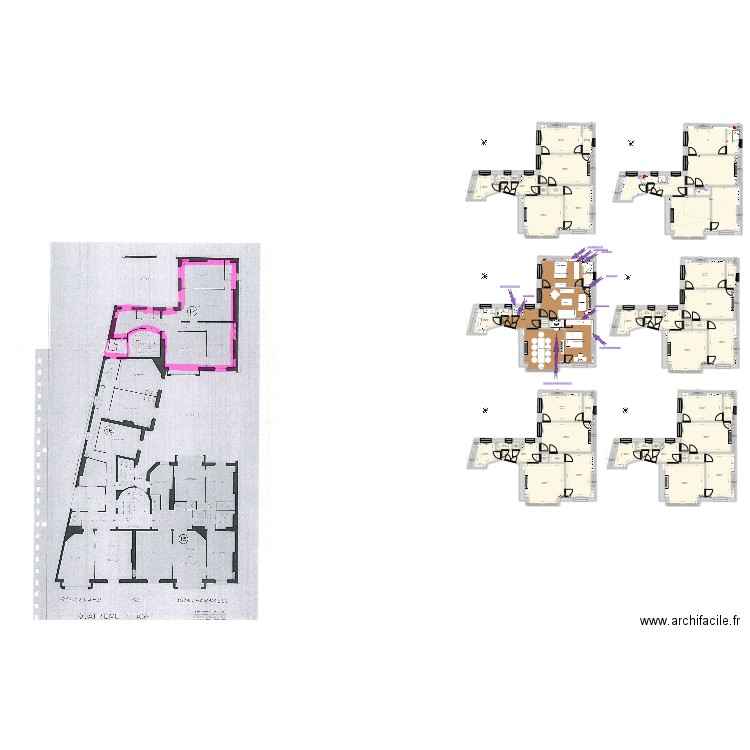 Montparnasse 2. Plan de 101 pièces et 530 m2