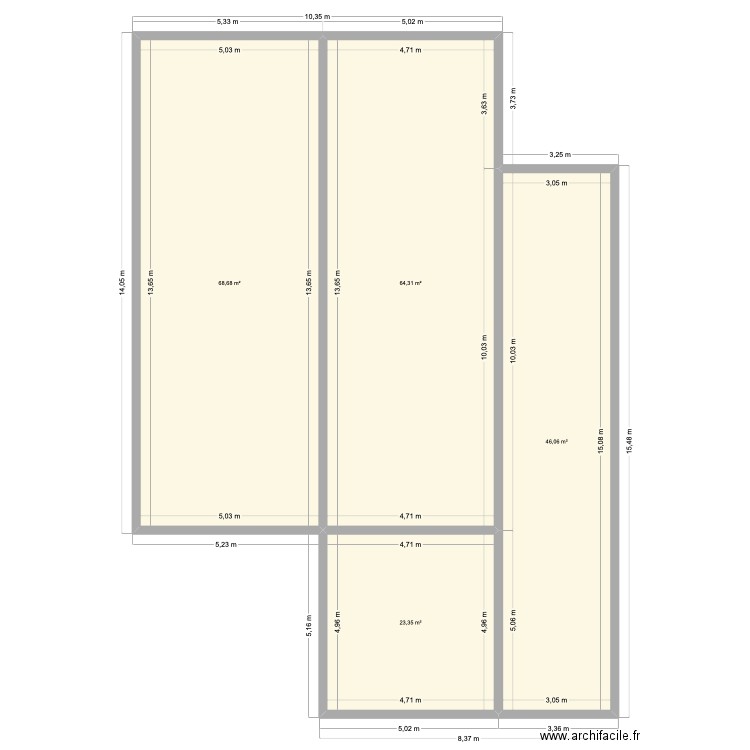 Vide sanitaire Denis. Plan de 4 pièces et 202 m2