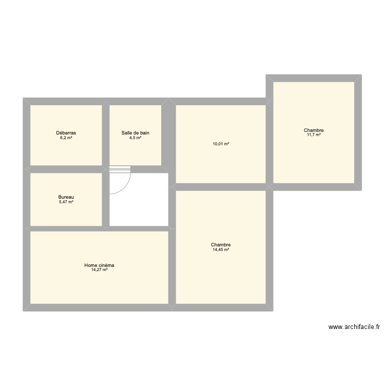 Etage 0. Plan de 7 pièces et 67 m2