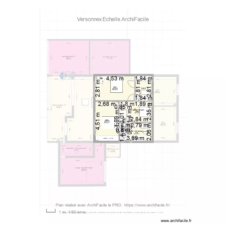 Etage. Plan de 6  et 46 m²