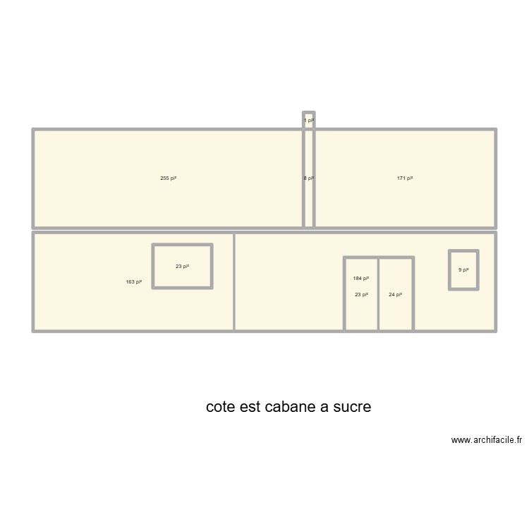 cote est cabane a sucre. Plan de 10 pièces et 84 m2