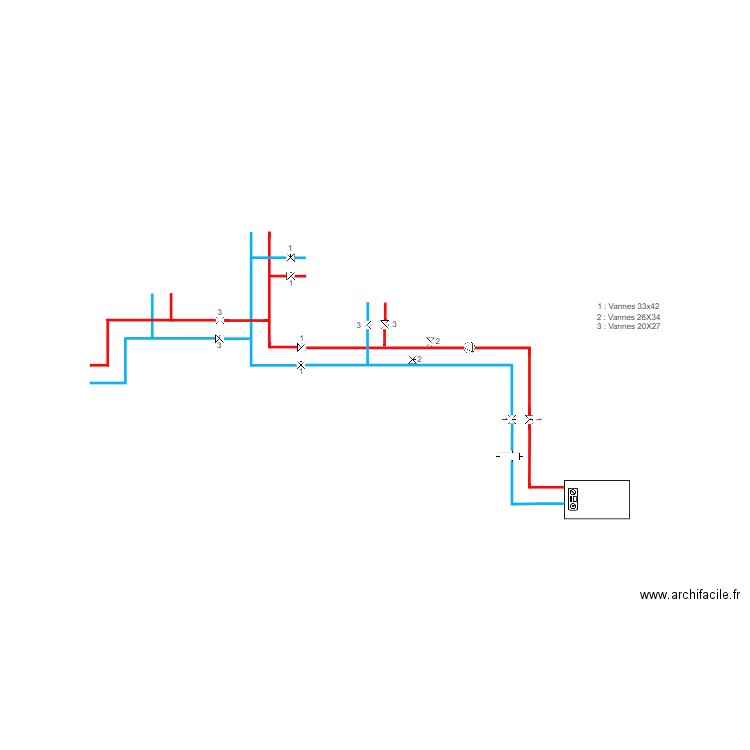 Distri chauffage vandeix. Plan de 0 pièce et 0 m2