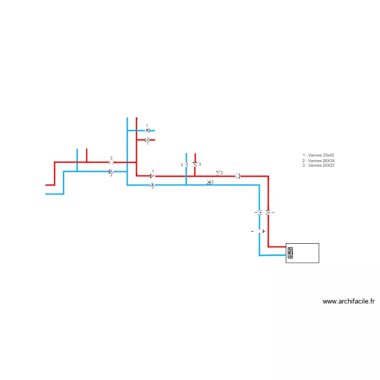 Distri chauffage vandeix. Plan de 
