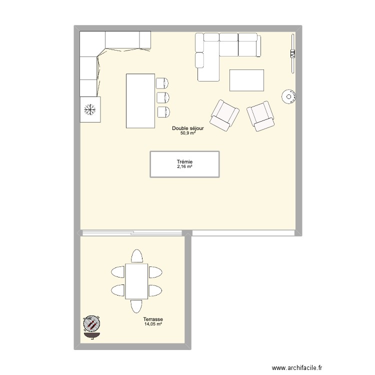 maison Poissy - en L . Plan de 11 pièces et 202 m2