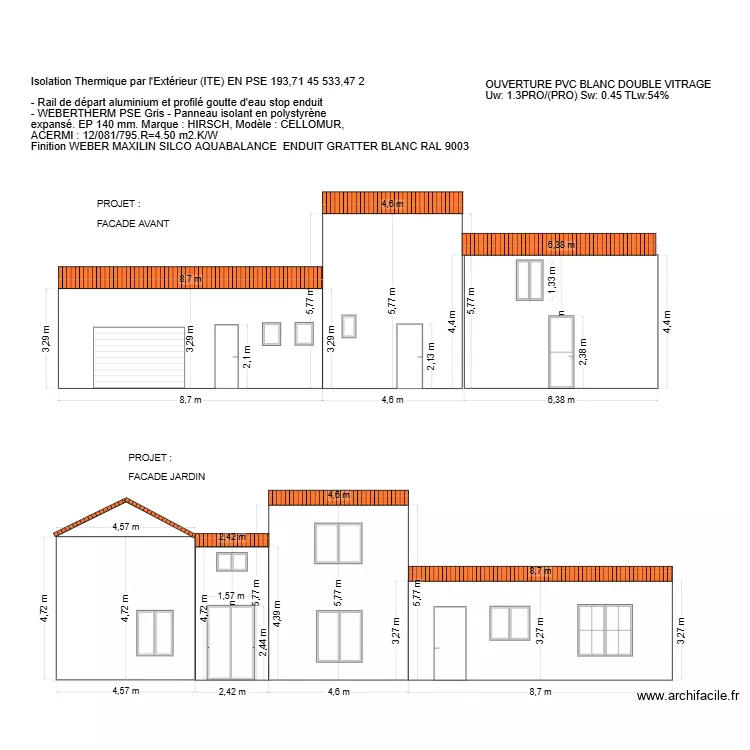PLAN FACADE. Plan de 