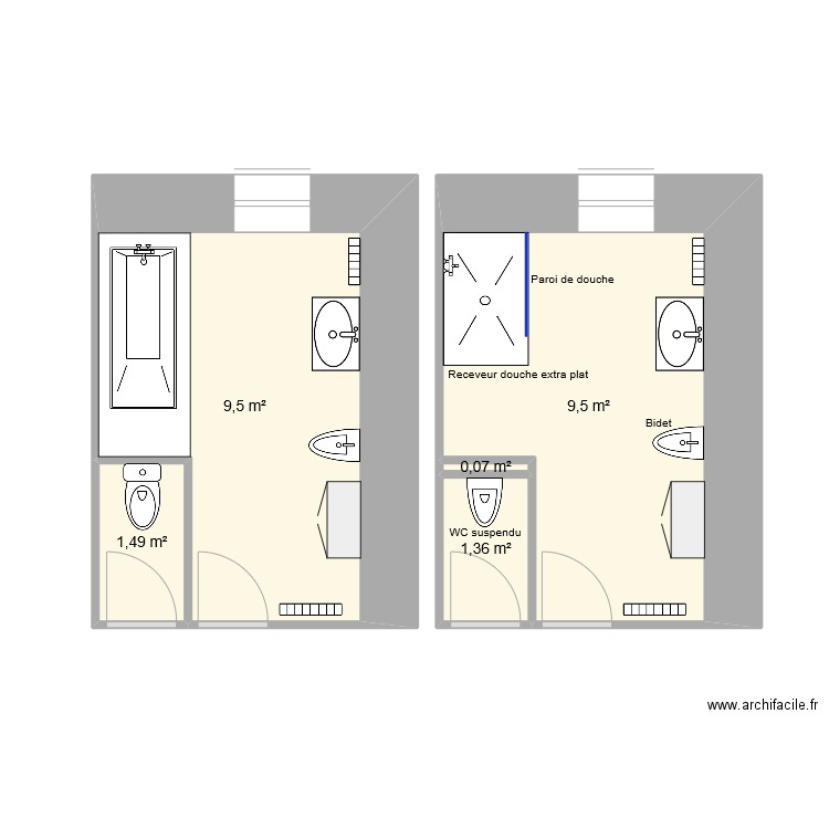 PERROT Jean-François. Plan de 5 pièces et 22 m2