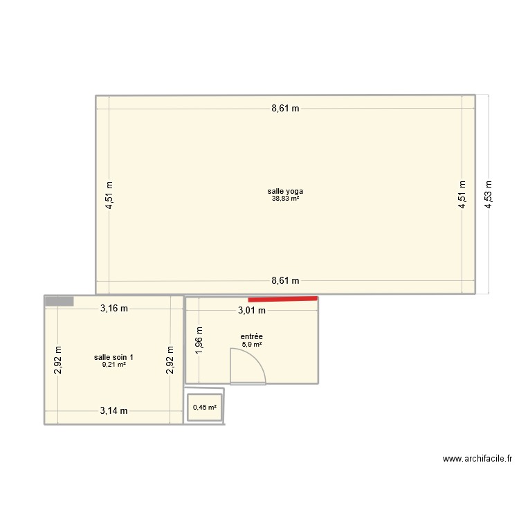 Coralie. Plan de 4 pièces et 54 m2
