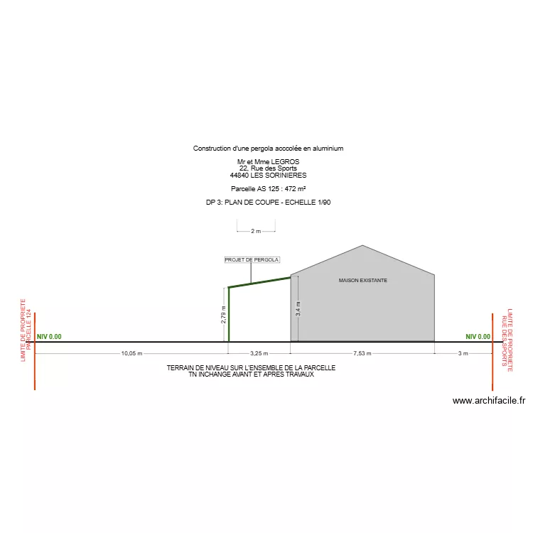 DP 3 LEGROS. Plan de 