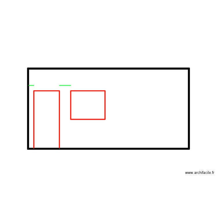 Havane. Plan de 3 pièces et 17 m2