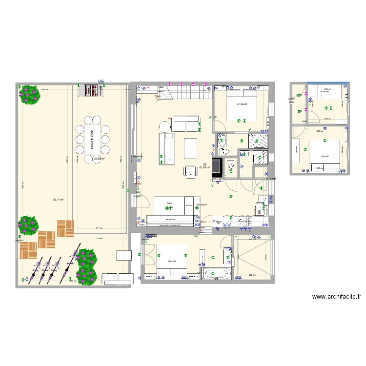 La flotte final NEW SDB. Plan de 10 pièces et 182 m2