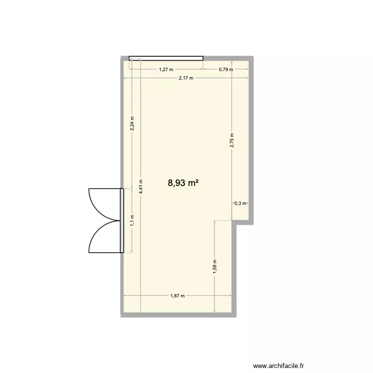 Cuisine Bossuet. Plan de 1  et 9 m²