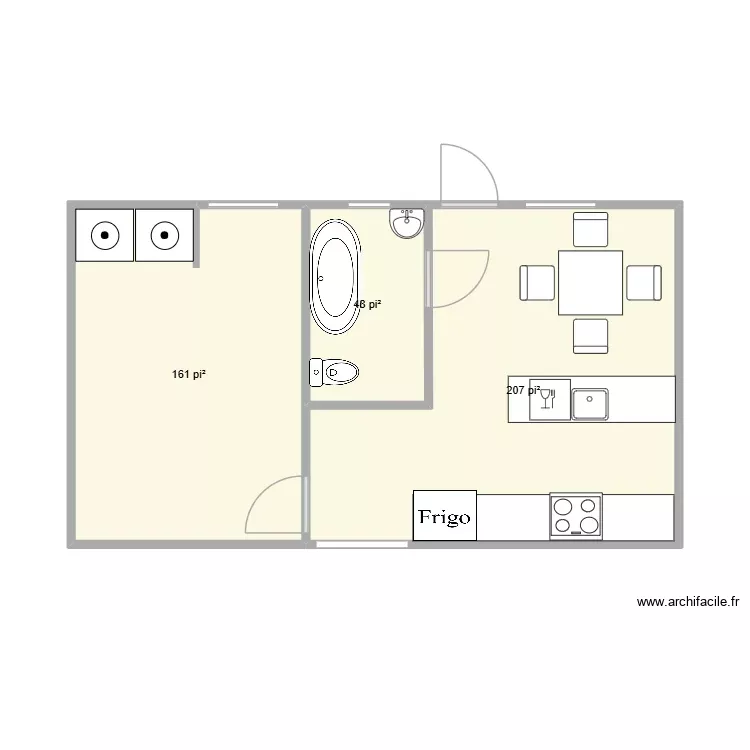 cuisine Daphnée. Plan de 3 Pièces et 39 m² cuisine Daphnée. Plan de 3 Pièces et 39 m²