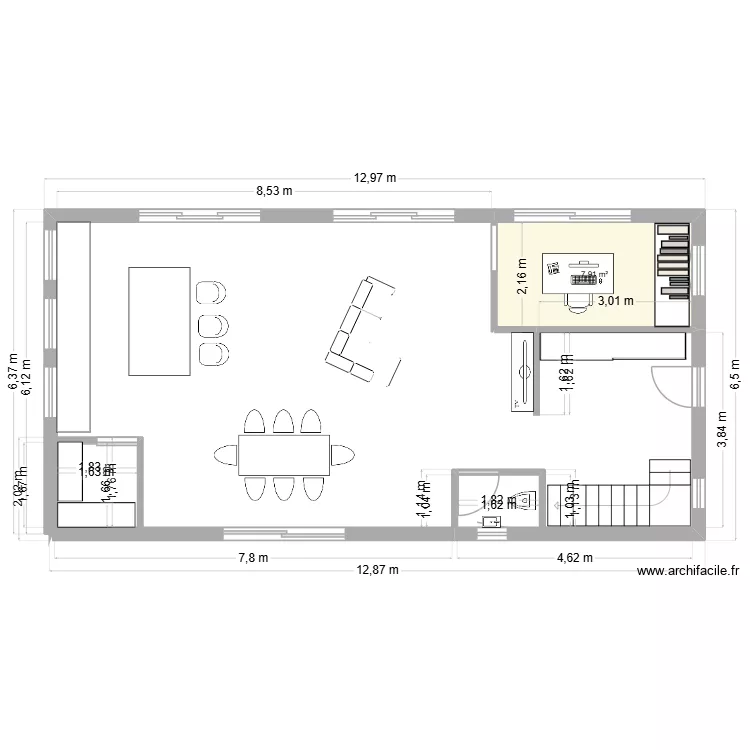 maison 2ème version. Plan de 1 et 8 m² maison 2ème version. Plan de 1 et 8 m²