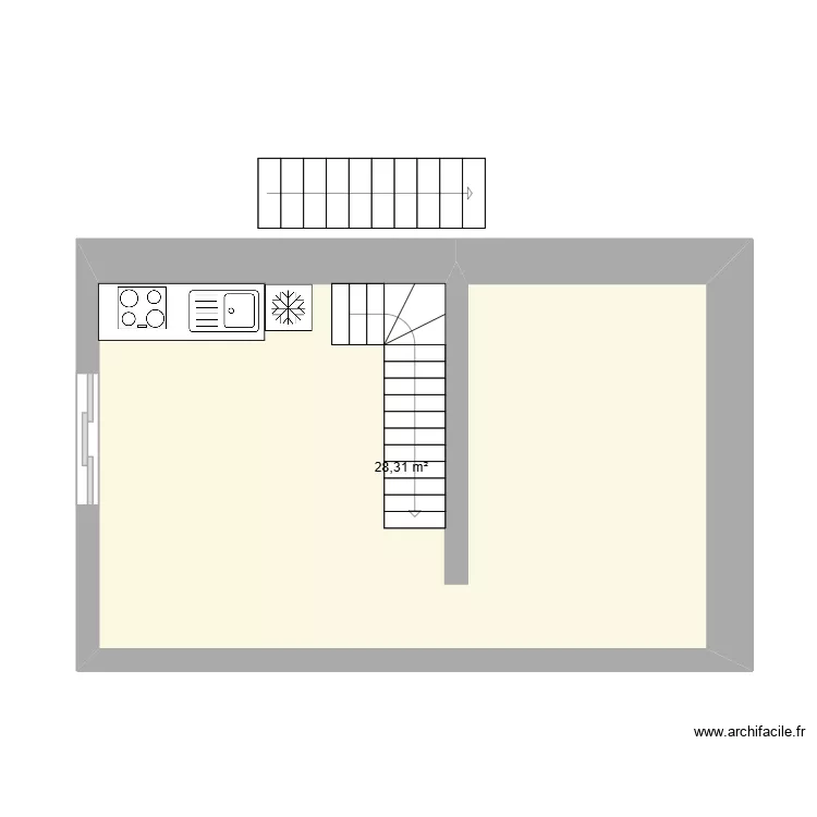 appart philippe. Plan de 1  et 28 m²