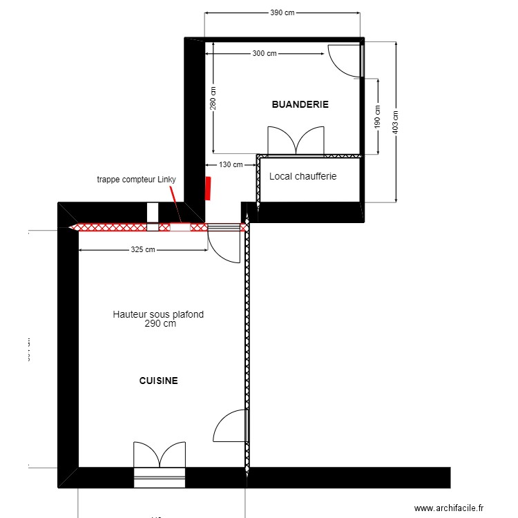 PROJET JONSTON 1. Plan de 2 pièces et 28 m2