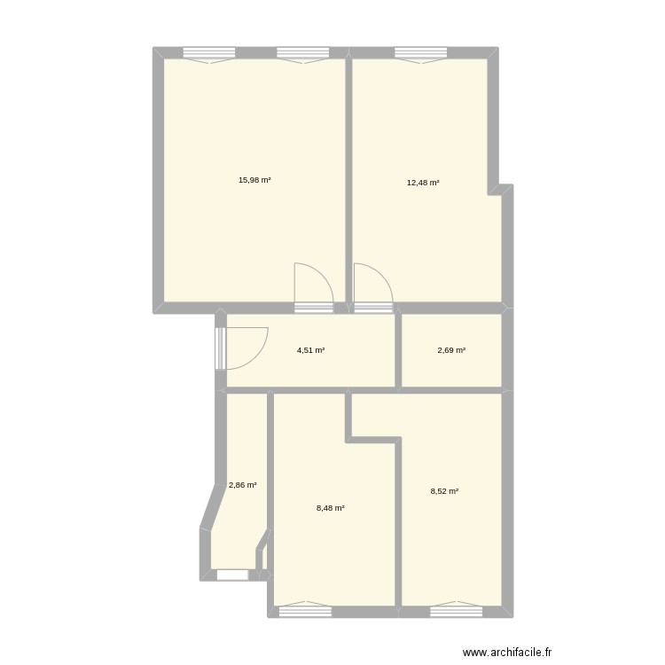 Neuilly rev7. Plan de 8 pièces et 56 m2