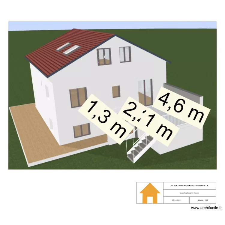 Vue d'angles après travaux. Plan de Vue d'angles après travaux. Plan de