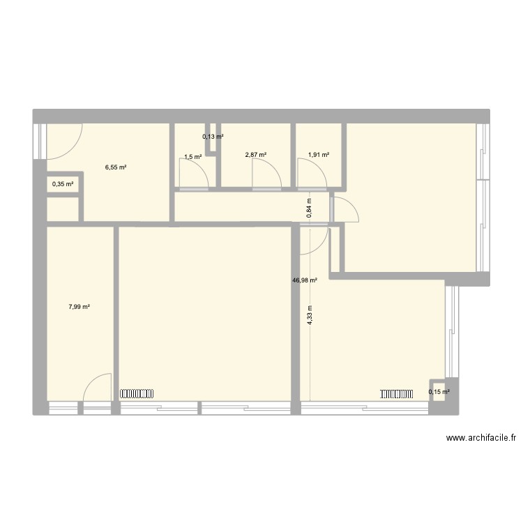 Etude de cas final - Plan plan. Plan de 9 pièces et 68 m2