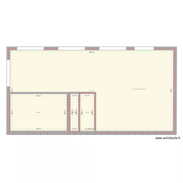 Vauhariot. Plan de 4  et 355 m²