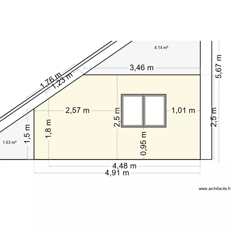 plan de coupe chambre Gabin. Plan de 