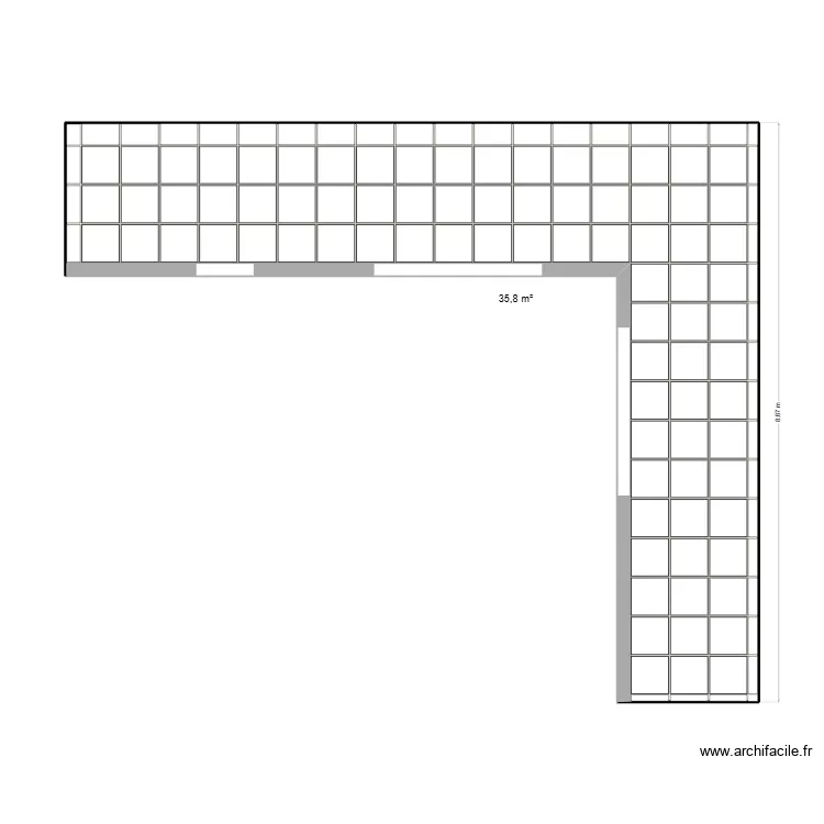 abouihia calep etage. Plan de 1 Pièce et 36 m²