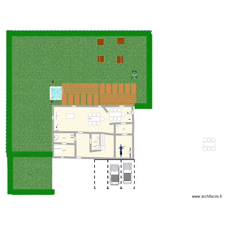leandre dechambenoit. Plan de 13 pièces et 168 m2