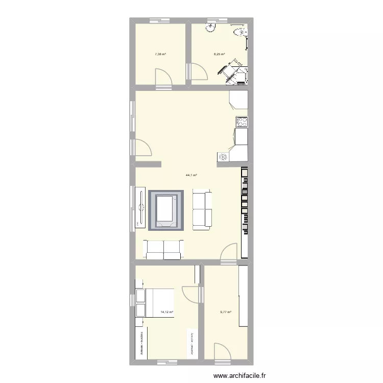 projet avec anais. Plan de 5 pièces et 84 m²