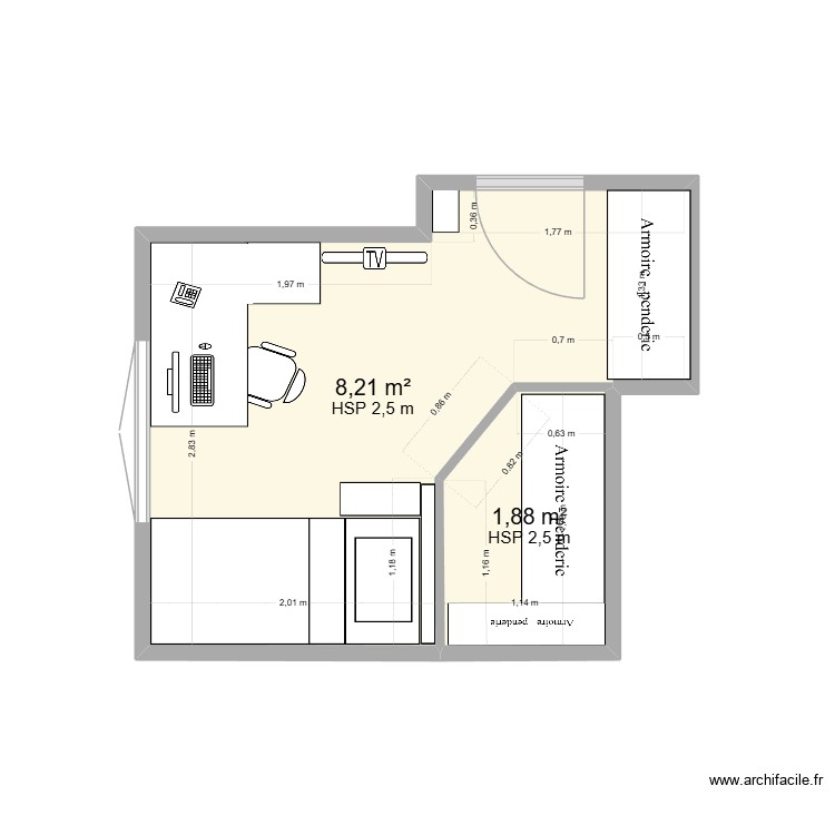 chambre Chloé 1. Plan de 0 pièce et 0 m2