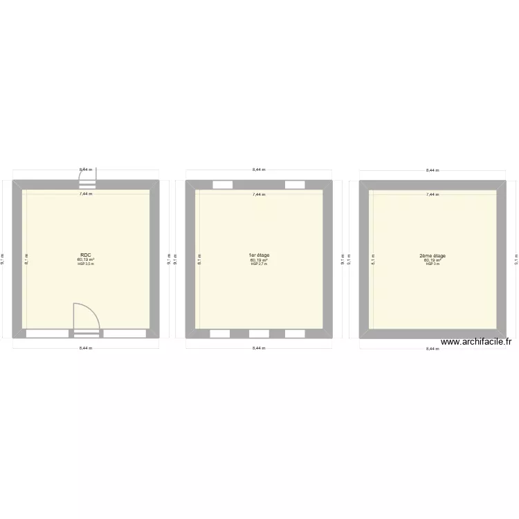 test1. Plan de 3 pièces et 181 m²