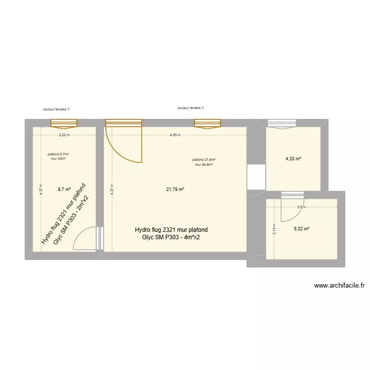 appart villeneuve 2. Plan de 4 Pièces et 41 m²