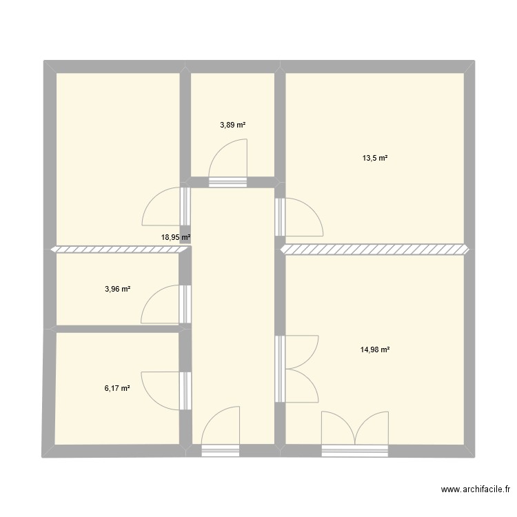 nnnnnnnnnnnnnn. Plan de 6 pièces et 61 m2
