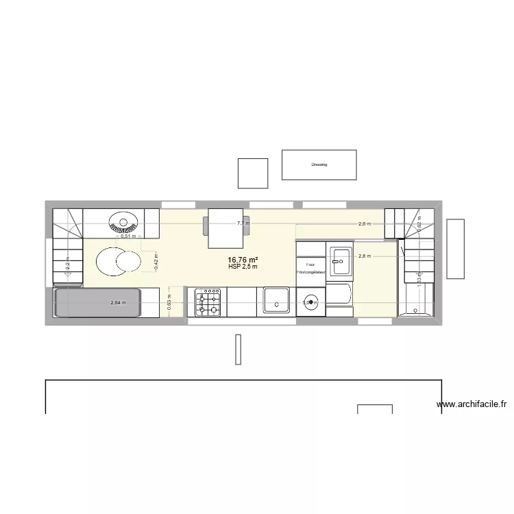 Tiny house 3quater. Plan de 1 et 17 m² Tiny house 3quater. Plan de 1 et 17 m²