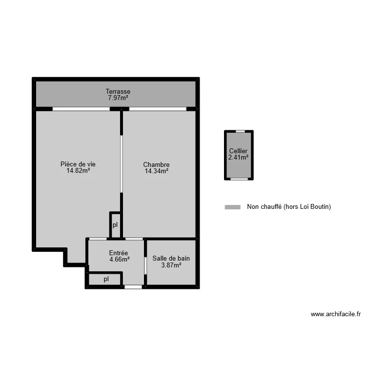 janvier mesurage. Plan de 8  et 27 m²
