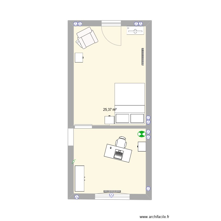 Garage. Plan de 1 pièce et 25 m2