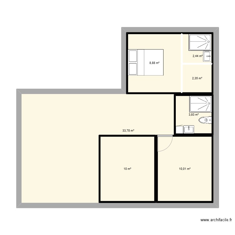 projet. Plan de 7 pièces et 113 m2