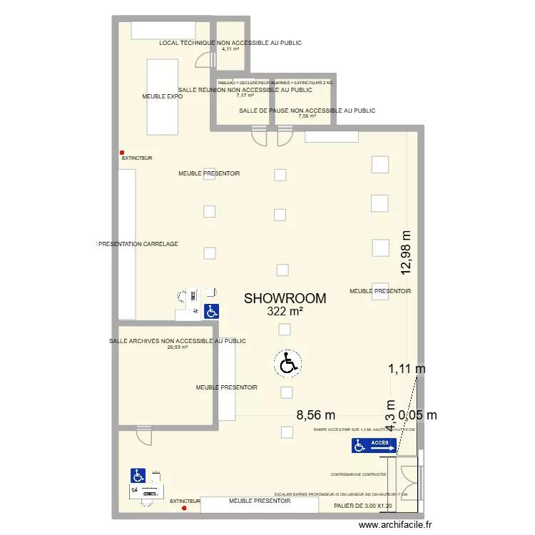 AUDIN. Plan de 5  et 368 m²