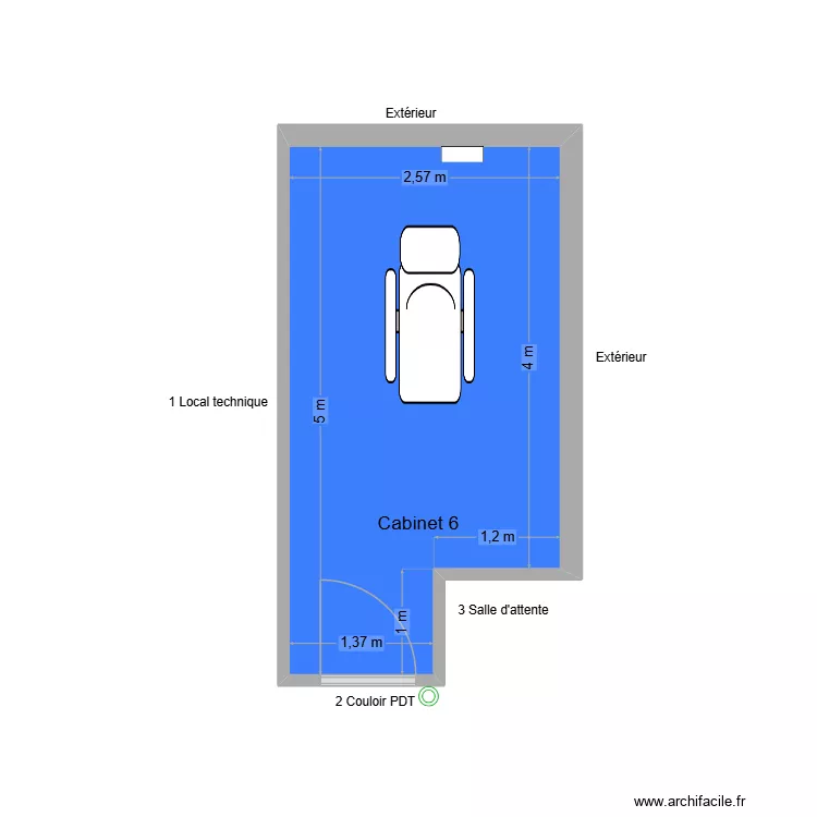 31720 Cabinet 6. Plan de 1  et 12 m²