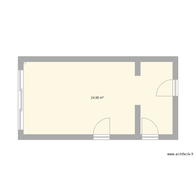 salon upsal. Plan de 1 pièce et 25 m2